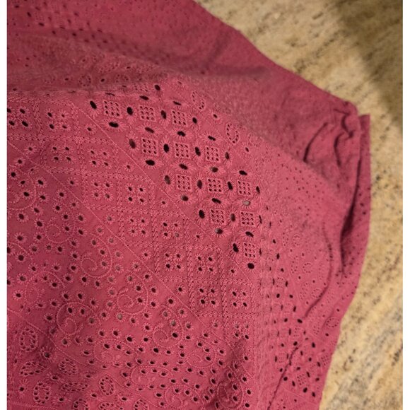 LL Bean Sz 8 Favorite Fit Pink Eyelet Knee Length Pencil Skirt Beach Line 297045 - Picture 7 of 13